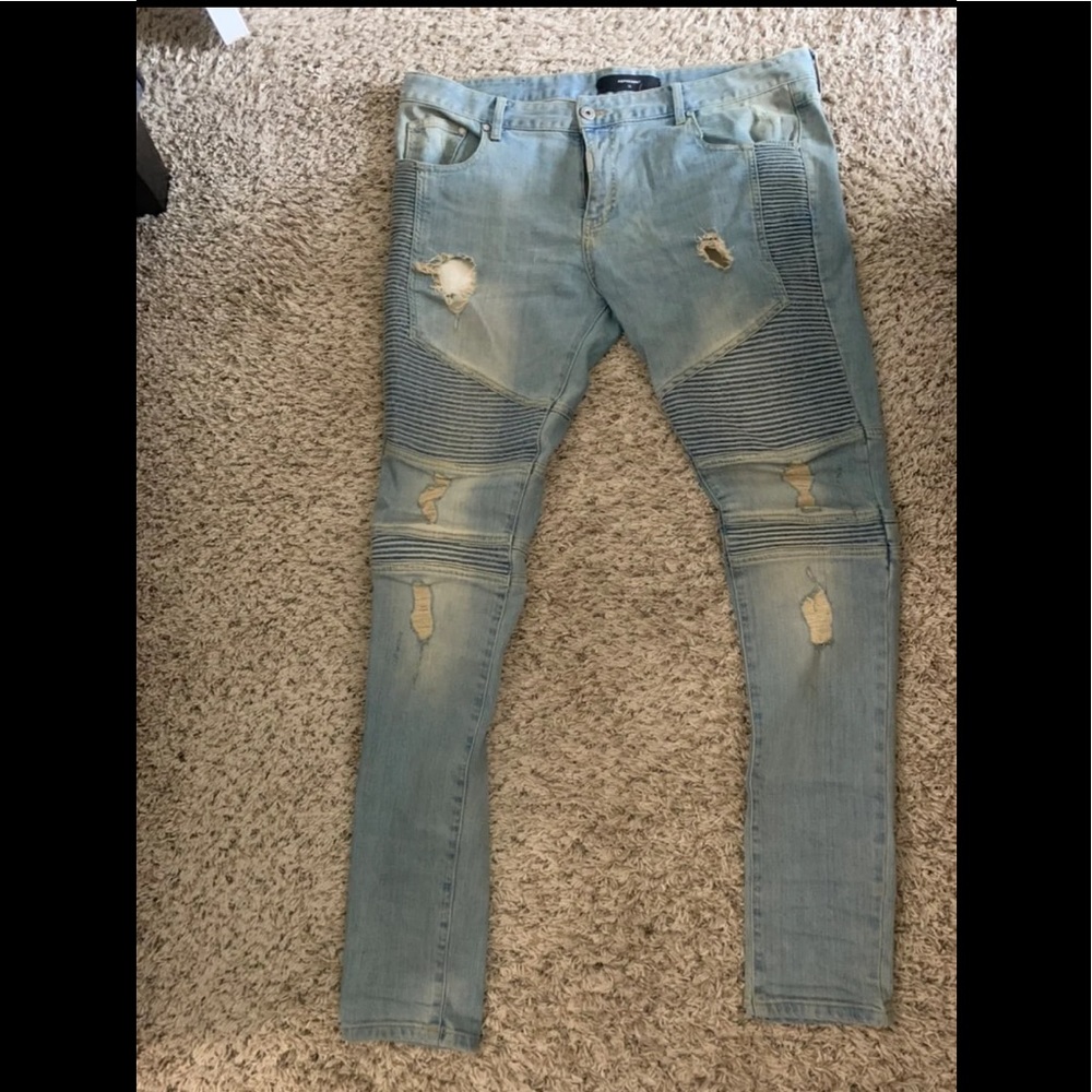 Mens Represent Biker Jeans Destroy 38 x 32